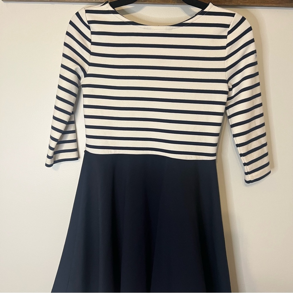 Polo Ralph Lauren Girls Striped Fit & Flare Dress Navy White Nautical L/12-14